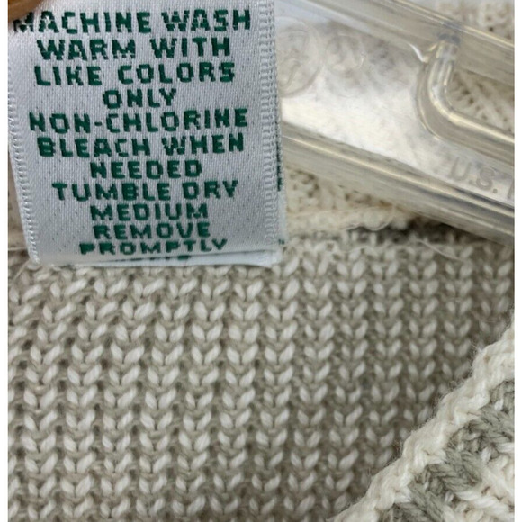 Vintage Cypress Links Knit Golf Sweater Men's Sz L Embroidered Grid Oatmeal Tan - Picture 6 of 7